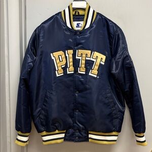 Vintage Starter Pitt Panthers Satin Snap Jacket – Men’s XL – Navy & Gold